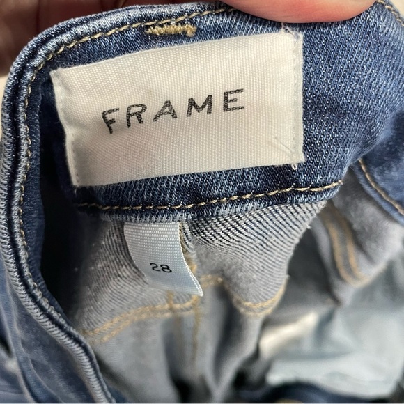 Frame Le Crop mini boot jeans women’s 28 raw hem high rise stretch - Picture 8 of 8